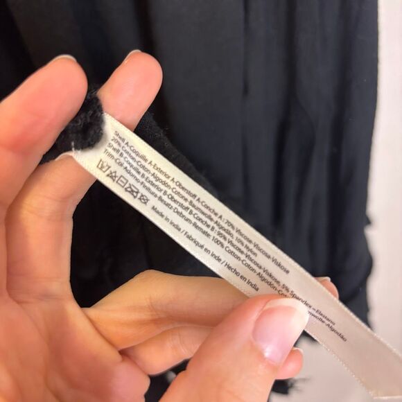 Free People One Black Adella Mini Dress Large - Picture 6 of 7